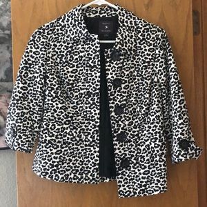 Black and white leopard blazer